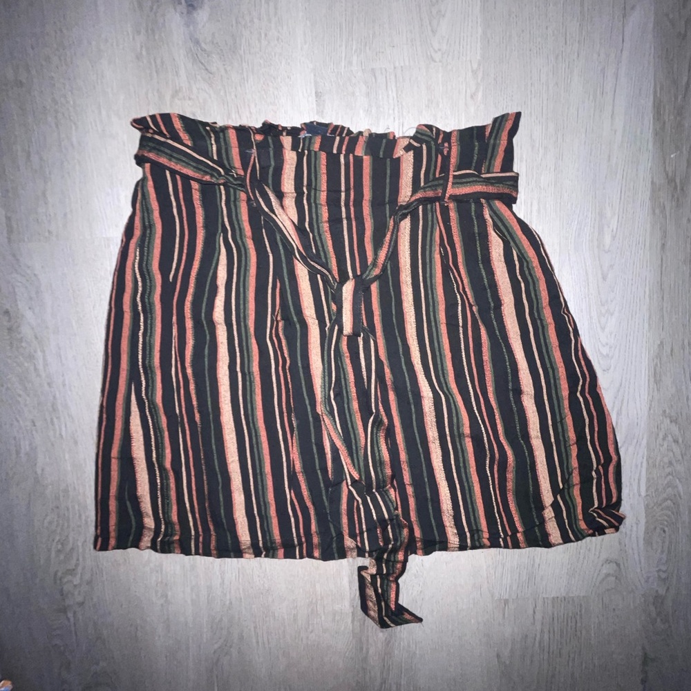 American Eagle Outfitters Striped Mini Skirt - Black, Pink, Green